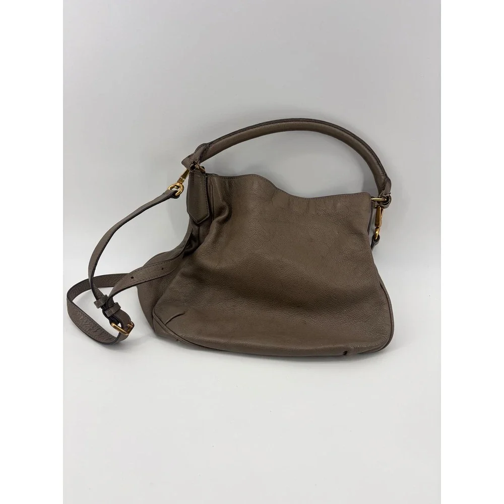 Marc by Marc Jacobs Bag Classic Q Fran Taupe Brown Leather Crossbody Womens